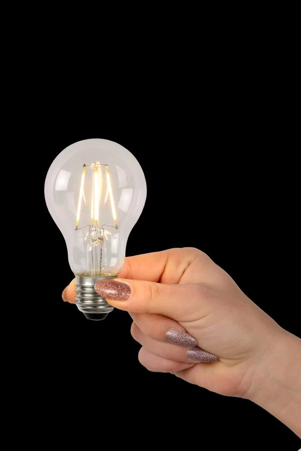 Lucide A60 Class A - Filament bulb - Ø 6 cm - LED - E27 - 1x7W 2700K - Transparant - atmosphere 1